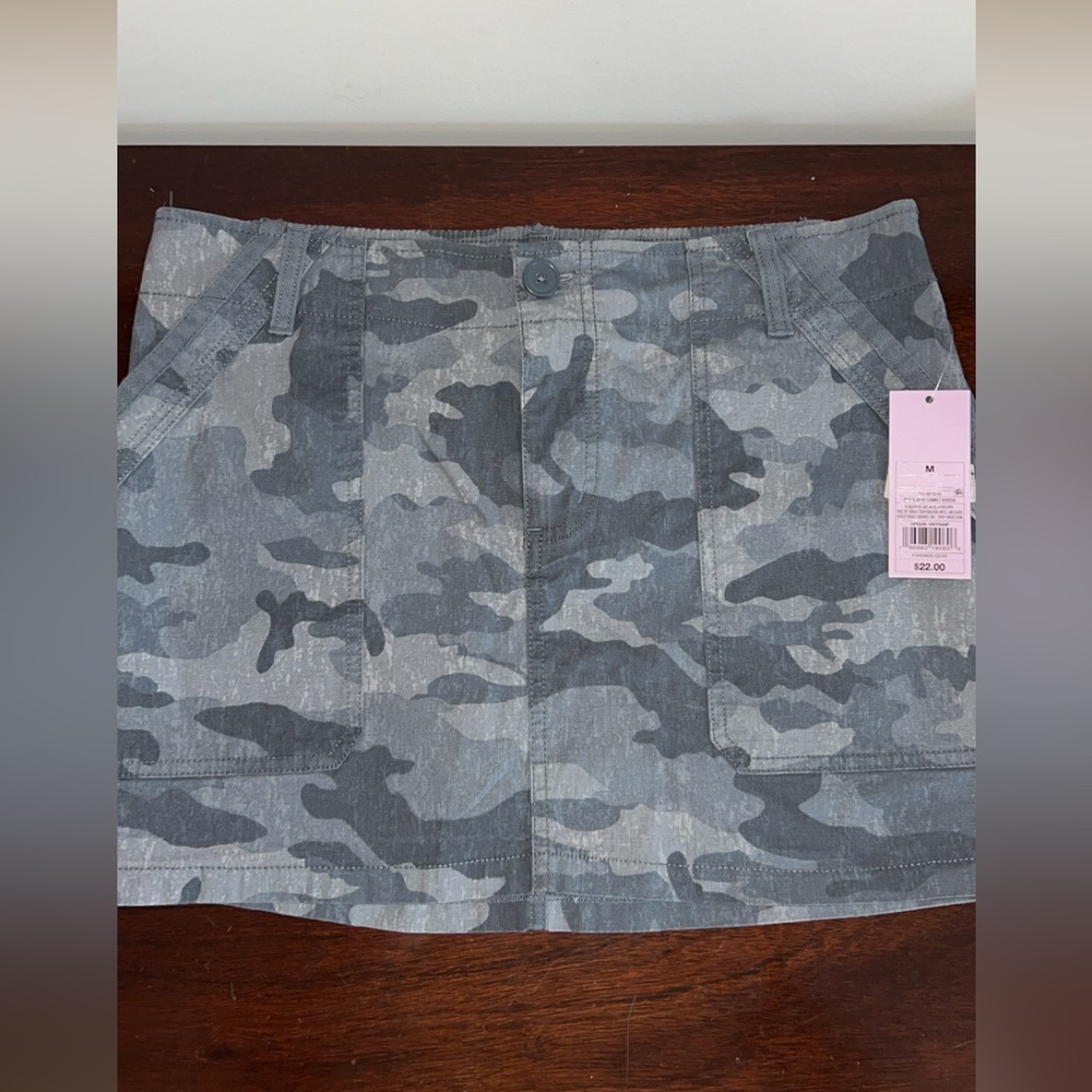 Gray Camouflage Mini Skirt